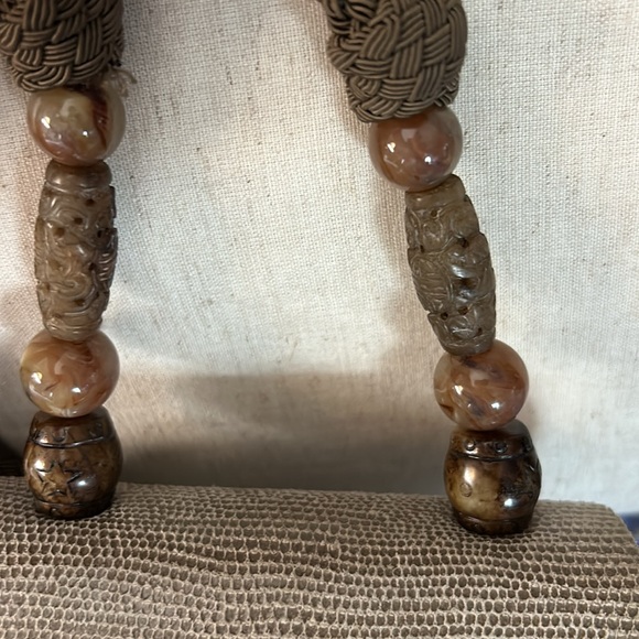 RAFAEL SANCHEZ BROWN SUEDE BAG WITH JADE. - Picture 3 of 11